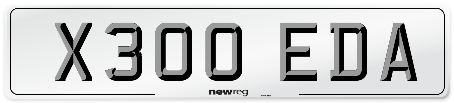 X300 EDA Number Plate from New Reg